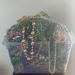 Mardi Gras beads necklaces 5 pound bundle jewelry bulk green blue gold purple